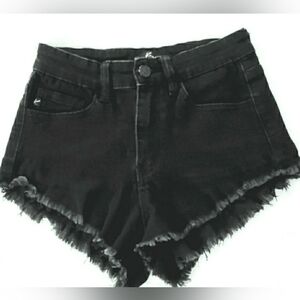 ❗SALE❗KanCan High Waisted, Frayed Hem Denim Shorts